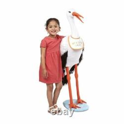 Large Stork Plush Girl Boy Baby Shower Standing Lifelike Animal Stuffed Toy 44H