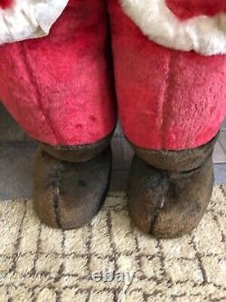 Large Vintage Rubber Face Santa Father Christmas Doll Plush Rushton