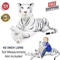 Large White Tiger Plush Animal Toy Toddler Kid Giant Big Cat Stuffed Pillow Soft