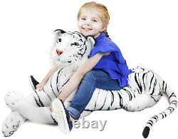 Large White Tiger Plush Animal Toy Toddler Kid Giant Big Cat Stuffed Pillow Soft