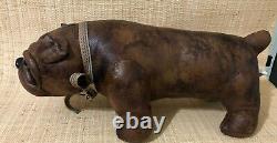 Leather Like/poly Bull Dog Plush Stuffed Animal- Unknown maker- High Quality