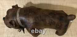 Leather Like/poly Bull Dog Plush Stuffed Animal- Unknown maker- High Quality