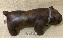 Leather Like/poly Bull Dog Plush Stuffed Animal- Unknown maker- High Quality