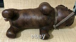 Leather Like/poly Bull Dog Plush Stuffed Animal- Unknown maker- High Quality