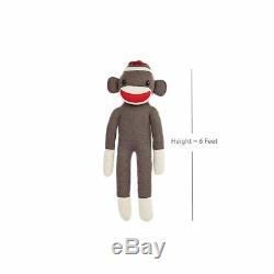 Life Size Sock Monkey Plush Toy 72 Brown Sockie Knitted Huggable Plushland