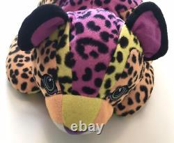 Lisa Frank Cheetah Jaguar Wild Cat Plush Stuffed Animal 20 Colorful Vintage