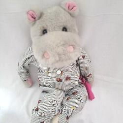 Little Snoozems Hippo Plush Petite Monde Designs Stuffed Animal Vtg Rare HTF