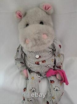 Little Snoozems Hippo Plush Petite Monde Designs Stuffed Animal Vtg Rare HTF