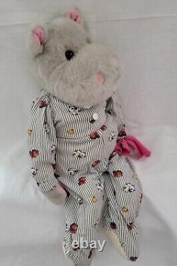 Little Snoozems Hippo Plush Petite Monde Designs Stuffed Animal Vtg Rare HTF