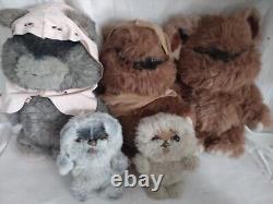 Lot of 5 VINTAGE 1983 STAR WARS ROTJ EWOK STUFFED ANIMAL PLUSH 15