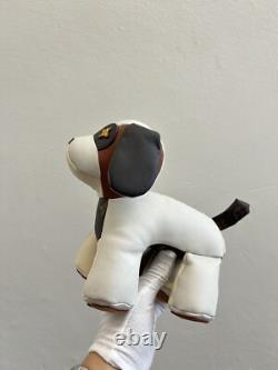 Louis Vuitton DouDou Dog GI0251 Leather White Brown Plush Stuffed Animal Used