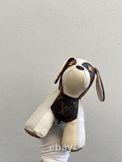Louis Vuitton DouDou Dog GI0251 Leather White Brown Plush Stuffed Animal Used