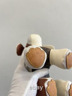 Louis Vuitton DouDou Dog GI0251 Leather White Brown Plush Stuffed Animal Used