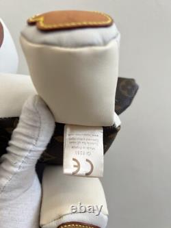 Louis Vuitton DouDou Dog GI0251 Leather White Brown Plush Stuffed Animal Used