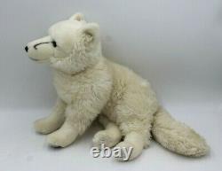 Magnussen Home WHITE Wolf Dog 24 Plush Stuffed Animal Fox Realistic Lifelike