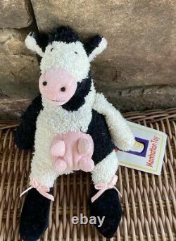 Manhattan Toy 2001 Tip Toes Clara Cow 8 Terrycloth Plush Stuffed Animal with Tag