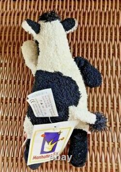 Manhattan Toy 2001 Tip Toes Clara Cow 8 Terrycloth Plush Stuffed Animal with Tag