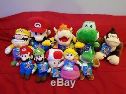 Mario Party 5 San-ei 2003 Complete Plush Set Lot Nintendo Hudson Soft