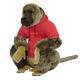 Monmoniya Monkey Baboon Stuffed Animal Plush Red Over-fit Hoodie