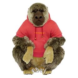 Monmoniya Monkey Baboon Stuffed animal plush Red Over-fit Hoodie