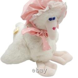 Ms Noah White Mother Goose Prairie Bonnet Plush Stuffed Animal Doll 91' RARE VTG