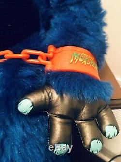 My Pet Monster Vintage Original Blue 1986 Plush Doll AmToy Handcuffed RARE