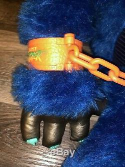 My Pet Monster Vtg Original Blue 1980's Plush Doll AmToy Handcuffs RARE