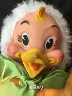 My Toy Rubber Vinyl Duck Face Plush Pal 14 Stuffed Baby Tots & Teens 1950s USA