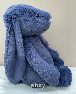 NEW Jellycat Huge Bashful Navy Blue Bunny Rabbit Soft Toy Comforter Baby BNWT
