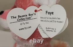 NM/NMT Ty Beanie Boos FAYE the Fox (6 Inch) NMWNMTs Plush Stuffed Animal Toy