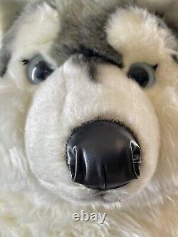 NWT 30 Anee Park Siberian Husky Grey Wolf Plush Stuffed Animal Ultra RARE Jumbo