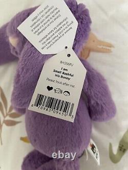 NWT Rare Small Iris Jellycat Bashful Bunny Plush Purple Stuffed Animal Plush