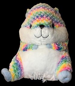 Nanco Rainbow Hamster JUMBO Plush Belly Buddy Stuffed Animal Sparkle eyes RARE