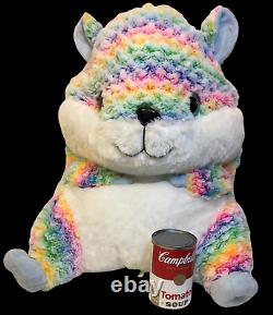 Nanco Rainbow Hamster JUMBO Plush Belly Buddy Stuffed Animal Sparkle eyes RARE