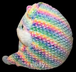 Nanco Rainbow Hamster JUMBO Plush Belly Buddy Stuffed Animal Sparkle eyes RARE