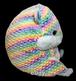 Nanco Rainbow Hamster JUMBO Plush Belly Buddy Stuffed Animal Sparkle eyes RARE