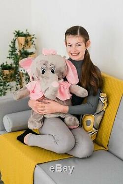 New 60cm XL Large Big Sot Plush Stuffed Grey Elephant Animal Toy Teddy Bear Play