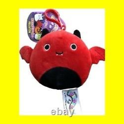 New SQUISHMALLOW 2020 Halloween Devil Bat DANTE 3.5 Clip On Mini Plush RARE