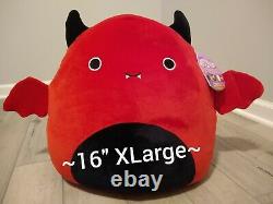 New XL 16 Squishmallow Halloween Dante Red Devil Bat Collectible Soft Plush