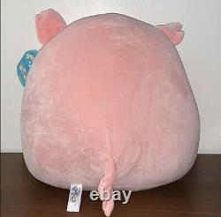 New XL 16 Squishmallow Peter the Pink Pig Curly Tail Soft Plush Farm Animal