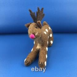 OLD Rudolph the Red Nosed Reindeer Stuffed Animal Antique Vintage Rare Plush Toy