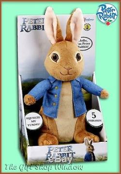 PETER RABBIT THE MOVIE TALKING 31cm PLUSH TOY OFFICIAL NEW VOICE OF JAMES CORDEN