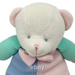 Pastel Color Block Teddy Bear Waffle Knit Lovey Prestige Plush Stuffed Animal