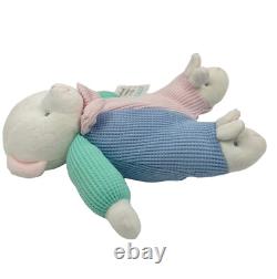 Pastel Color Block Teddy Bear Waffle Knit Lovey Prestige Plush Stuffed Animal
