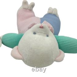 Pastel Color Block Teddy Bear Waffle Knit Lovey Prestige Plush Stuffed Animal