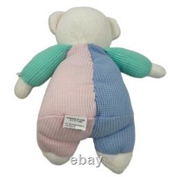 Pastel Color Block Teddy Bear Waffle Knit Lovey Prestige Plush Stuffed Animal
