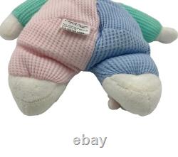 Pastel Color Block Teddy Bear Waffle Knit Lovey Prestige Plush Stuffed Animal