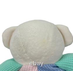 Pastel Color Block Teddy Bear Waffle Knit Lovey Prestige Plush Stuffed Animal