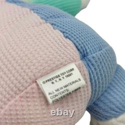 Pastel Color Block Teddy Bear Waffle Knit Lovey Prestige Plush Stuffed Animal