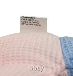 Pastel Color Block Teddy Bear Waffle Knit Lovey Prestige Plush Stuffed Animal